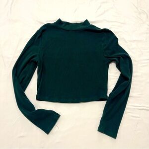 Glam Green Long Sleeve Fitted crop top / L